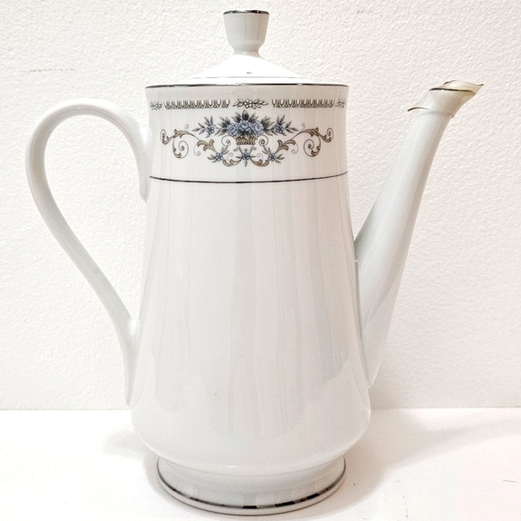 Diane by Fine China of Japan Blue Flower Scrolls - Coffee Pot - Picture 3 of 11